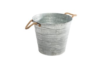 zinc pot w/ jutehandles