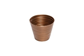 metal cachepot, round