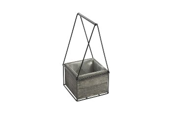 wood/metal planter with bracket