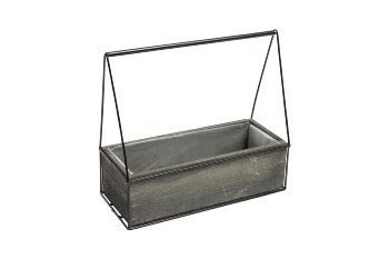 wood/metal planter with bracket