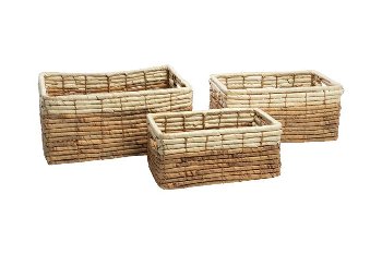 water hyacinth/palm leaf basket w handle