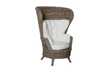 rattan wing chair