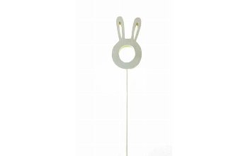 birch rabbit head on stick