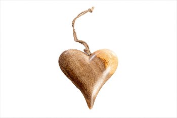 mango wood heart hanger