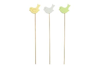 wooden bird on stick