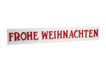 Holz-Schild mit Metalltext