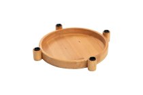 wooden tray w 4 taper candle holder
