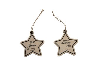 wooden star hanger, assorted