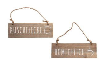 Holz-Schild zum Hängen, sortiert