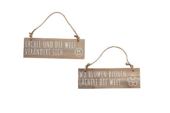 Holz-Schild zum Hängen, sortiert